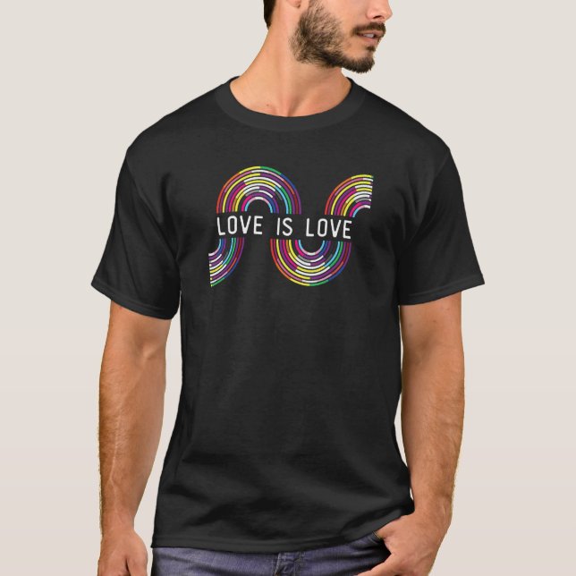 T-shirt Love Is Love LGBTQ Rainbow Flag  LGBTQIA+ Pride Mo (Devant)