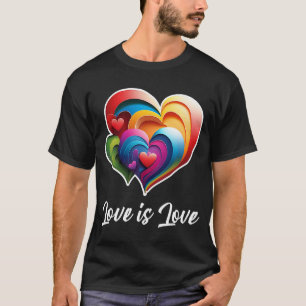 T-shirt Love is Love Outfit for Valentines Day LGBTQ Gay L