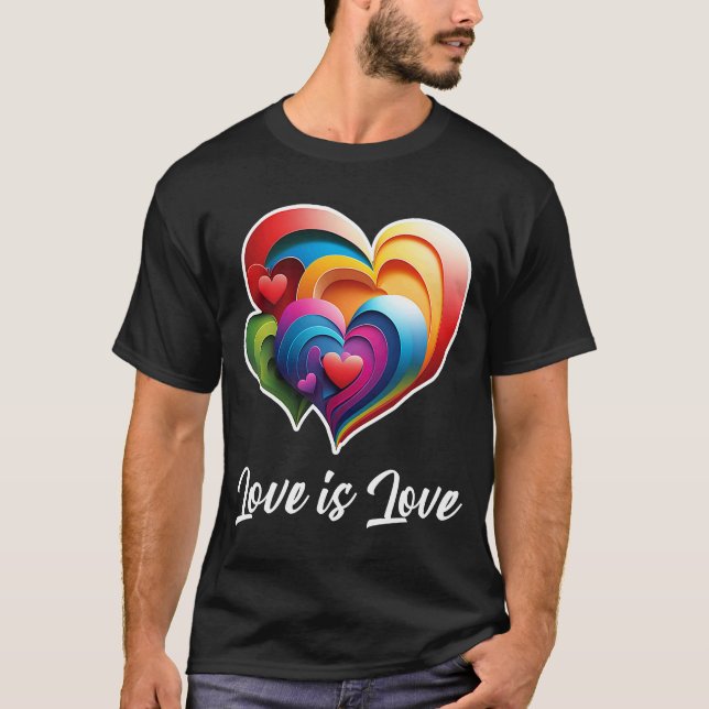 T-shirt Love is Love Outfit for Valentines Day LGBTQ Gay L (Devant)