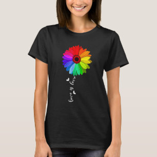 T-shirt Love Is Love Rainbow Sunflower Lgbt Gay Lesbian Pr