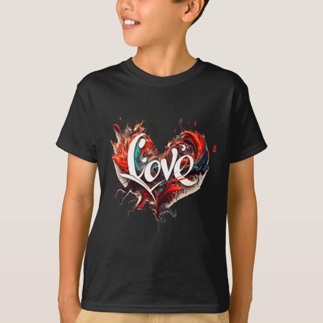 T-shirt Love Is On Valentines Day  (Devant)