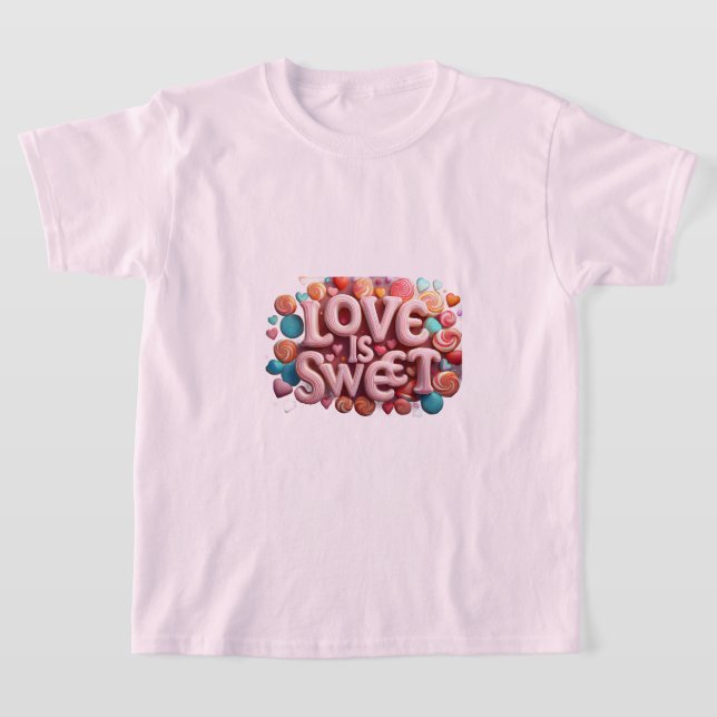 T-shirt Love Is Sweet Valentine Wedding Typography (Poser)