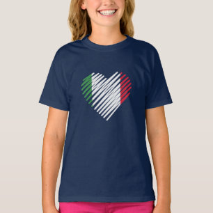 T-shirt Love Italie Coeur Italia Chemise Italienne Racines