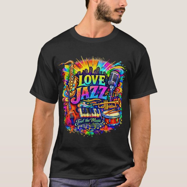 T-shirt Love Jazz - feel the music (Devant)