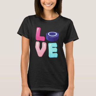 T-shirt Love Joueuse de hockey équipe Fan Girls femmes