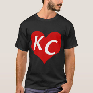 T-shirt LOVE KC HEART LOVE KANSAS CITY HEART Surdimensionn