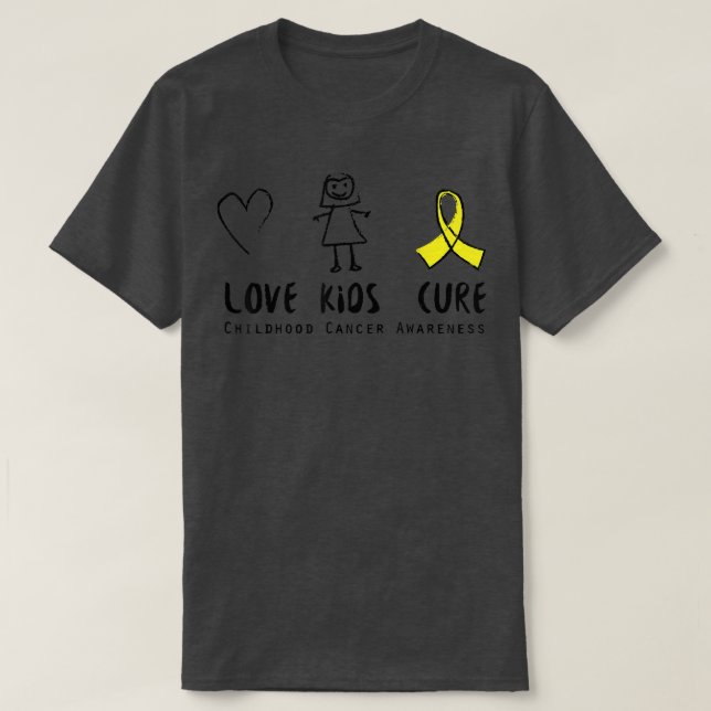 T-shirt Love Kids Cure Chilhood Cancer Awareness Cute Sup (Design devant)
