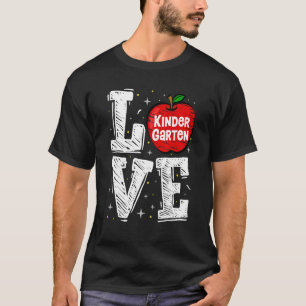 T-shirt Love Kindergarten Jote Pomme Retour À L'École Ense