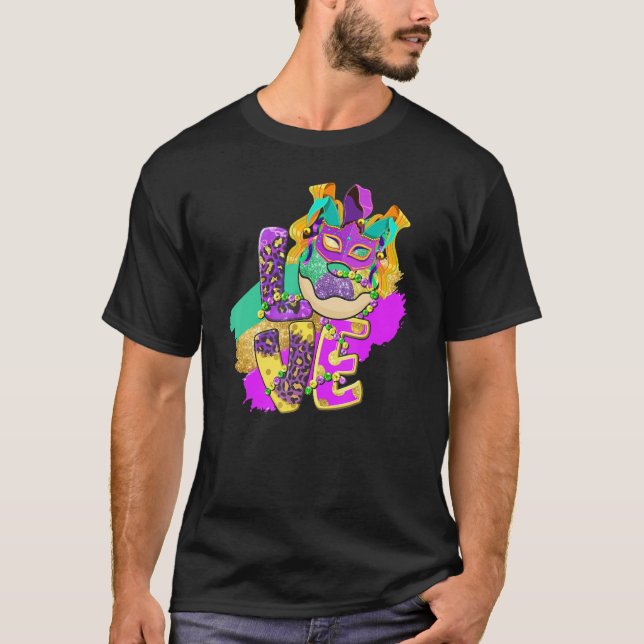 T-shirt Love King Cake Funny Mardi Gras (Devant)