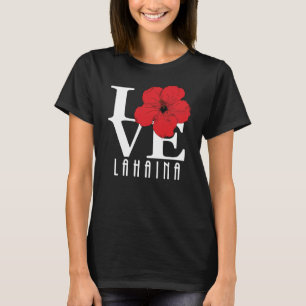 T-shirt LOVE Lahaina Hibiscus rouge