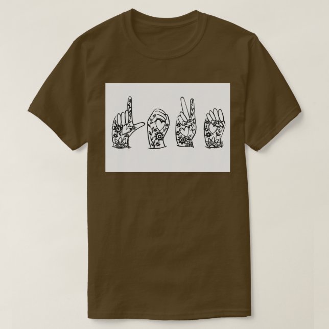 T-shirt LOVE langage des signes 11 (Design devant)