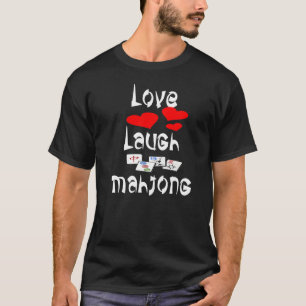 T-shirt Love Laugh Mahjong Amusant Chinese Jewish Tile Gam