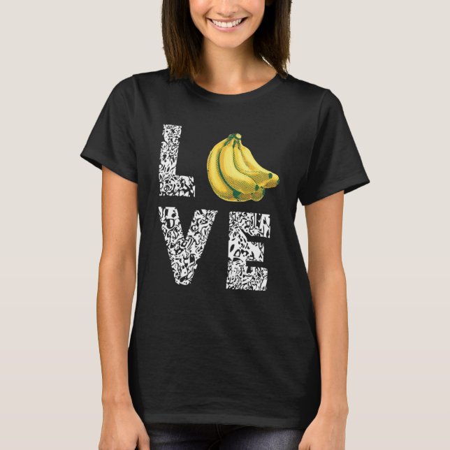 T-shirt Love Leopard Banana Vegan Food Summer Fruit Vegeta (Devant)