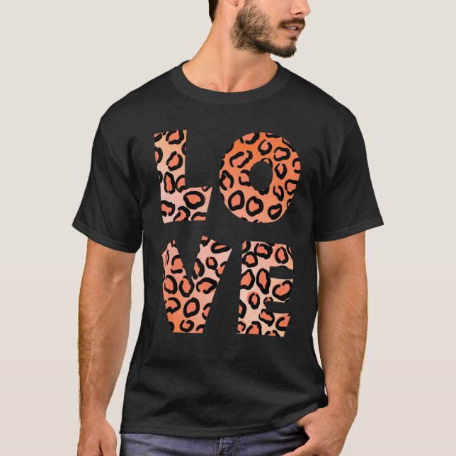 T-shirt Love Leopard Cheetah Poster de animal (Devant)