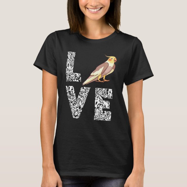 T-shirt Love Leopard Cockatiel Bird Parrot Animaux de comp (Devant)