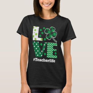 T-shirt Love Leopard Shamrock Enseignant Vie Saint Patrick
