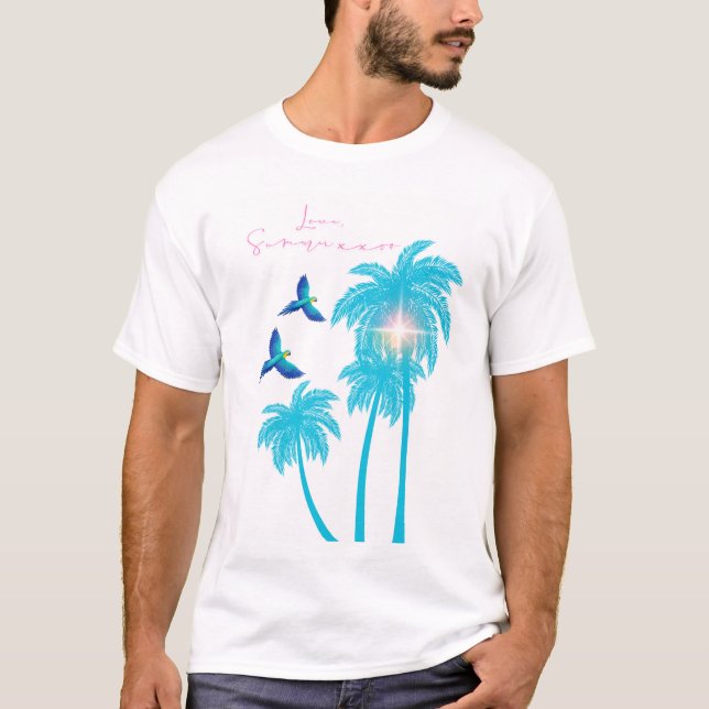 T-shirt Love Letter Design - Love, Summer xxoo (Devant)