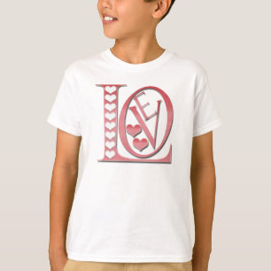 T-shirt Love Letters With Hearts par Shirley Taylor