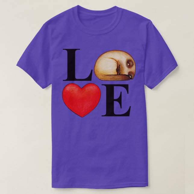 T-shirt Love Lettres Chat Coeur Valentines Jour Animaux L (Design devant)
