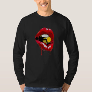 T-shirt Love Lèvres Bouche Rouge Coeur Rose Cool Classique