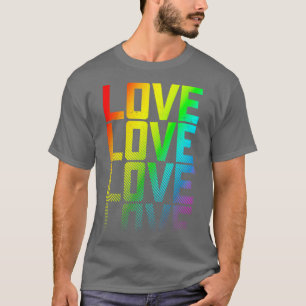 T-shirt Love LGBTQ - Gay pride arc-en-ciel - texte - fond