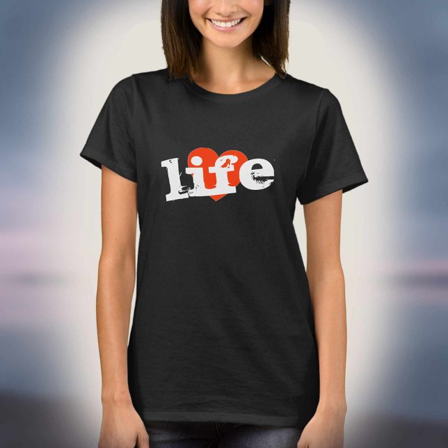 T-shirt Love Life ! Design de coeur rouge. (Créateur téléchargé)