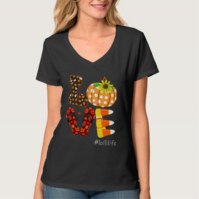 T-shirt Love lollilife Pumpkin Flip Flops lolli Life Hallo (Devant)