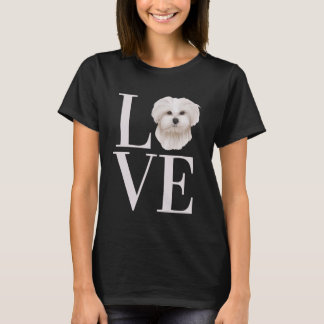 T-shirt Love Maltese Terrier pour les propriétaires qui ai
