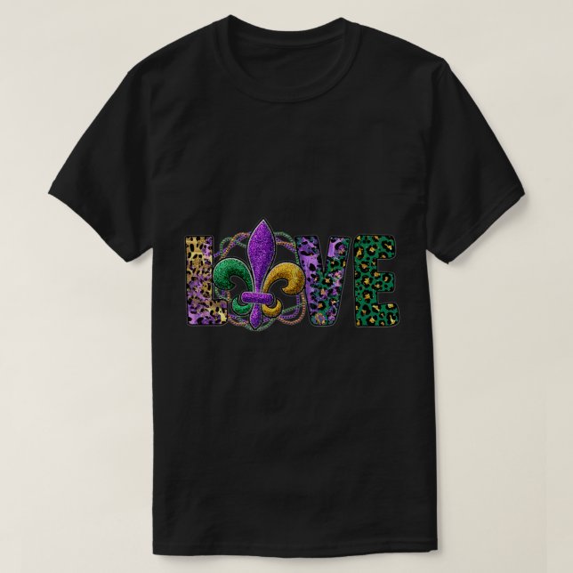 T-shirt Love Mardi Gras Funny Carnival Party Femme Homme E (Design devant)