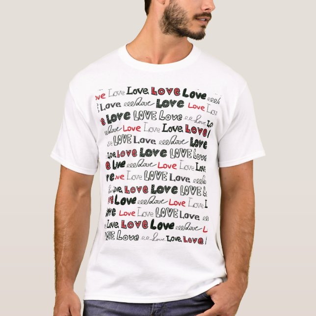 T-shirt Love Marker Texture Arrière - plan sans couture (Devant)