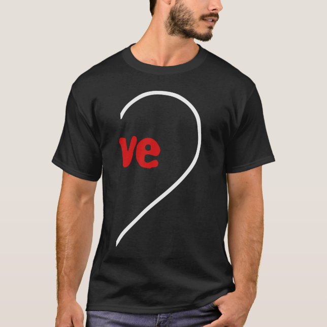T-shirt Love Matching Couple Valentine's Day Cute Heart (Devant)