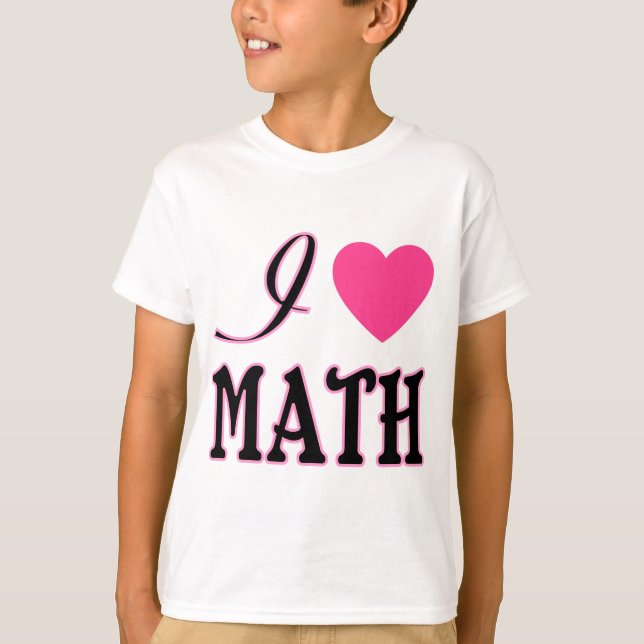 T-shirt Love Math Pink Heart Logo (Devant)