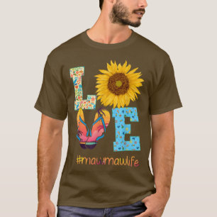 T-shirt LOVE Mawmaw Life Flip Flops Tournesol Été Motte