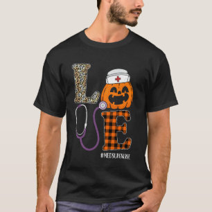T-shirt Love Med Surg Nurse Leopard Citrouille Halloween N