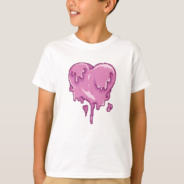 T-shirt Love Melt Pixel Art (Devant)