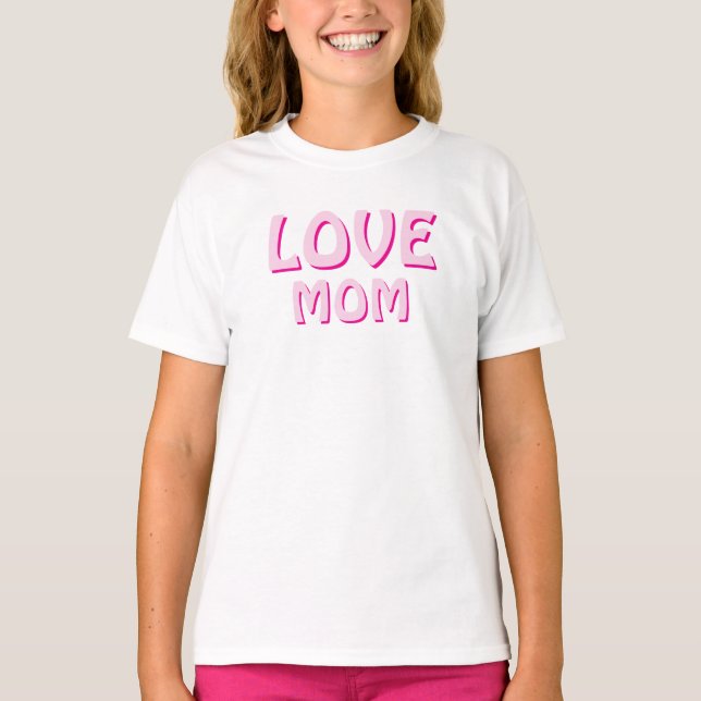 T-SHIRT LOVE MOM SIMPLE DESIGN DAUGHTER DRESS (Devant)