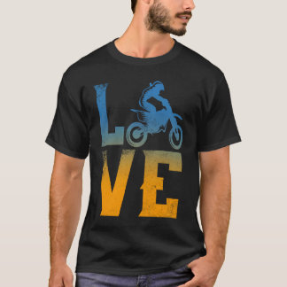 T-shirt Love Motocross Dirt Race Vintage Extreme Rider