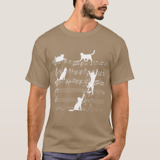 T-shirt Love Music Chat Jouer sur des notes musicales Musi