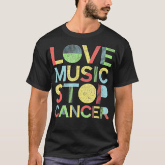 T-shirt Love Music Stop Cancer St Jude Breast Cancer funn