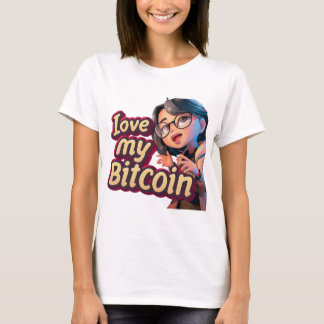 T-shirt Love My Bitcoin Cartoon