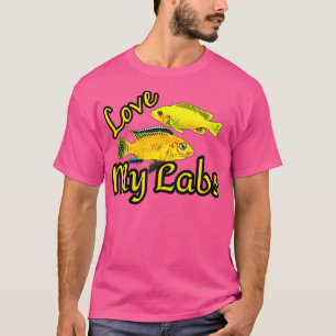T-shirt Love My Labs Electric Yellow Lab Cichlid Fish Aqua