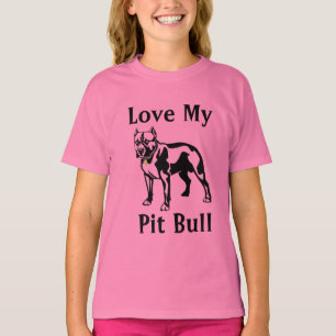 T-shirt Love My Pit Bull Girls Baby Doll Actionné Tee - s