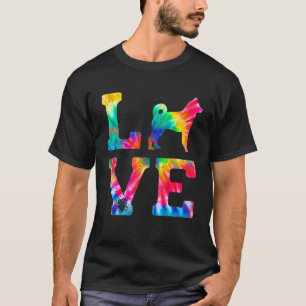 T-shirt Love Norvège Elkhound Tie Dye Dog Maman Papa