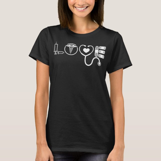 T-shirt Love Nurse Cute Nurse ER Nurse RN Nurse CNA Nurse  (Devant)