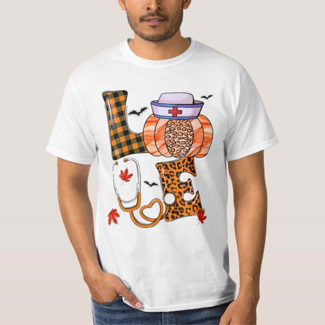 T-shirt Love Nurse Halloween (Devant)