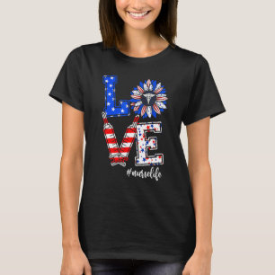 T-shirt Love Nurse Life Fireworks Dans American Flag Indep