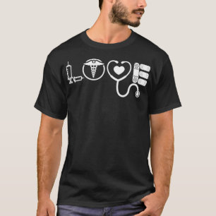 T-shirt Love Nurse mignonne Drôle Graphique Novelty Short