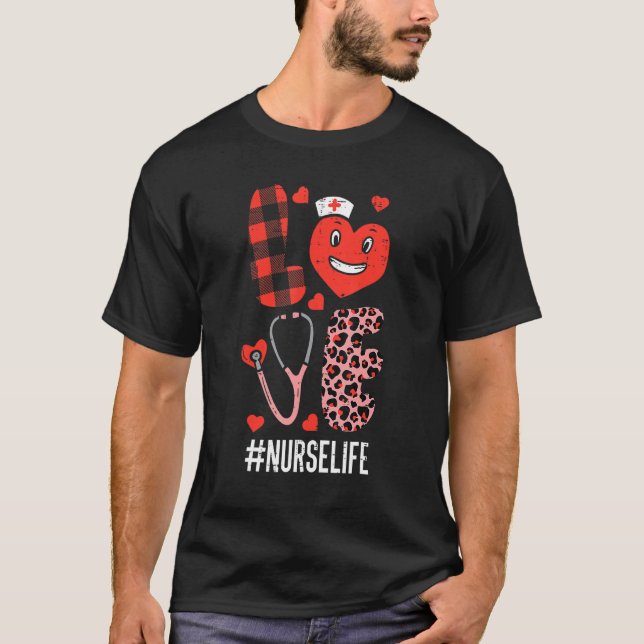 T-shirt Love Nurse Valentines Day Scrub Valentine RN ICU E (Devant)