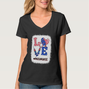 T-shirt Love Pacu Infirmière 4 juillet Infirmière Patrioti