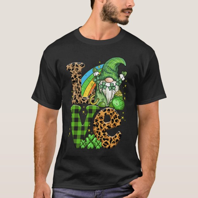 T-shirt LOVE Patrick Day Gnomes Shamrock Lucky Irish St Pa (Devant)